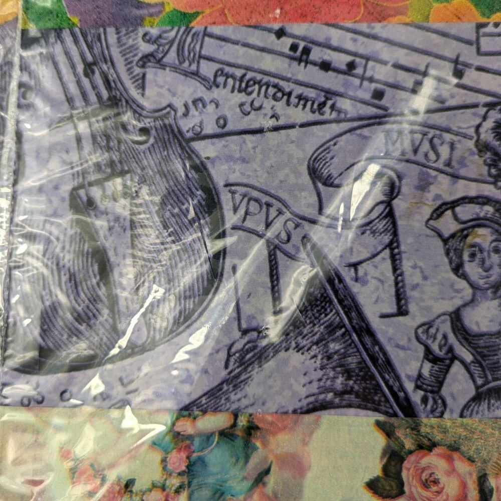 Vtg Holiday Wrapping Paper 12 Sheets 75 Sq Ft Automobiles Stamps Kids Music Map - Picture 9 of 13